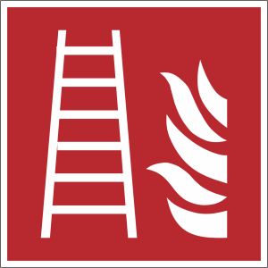 Brandschutzzeichen Rot Weiß nach DIN ISO Symbol F003 Feuerleiter